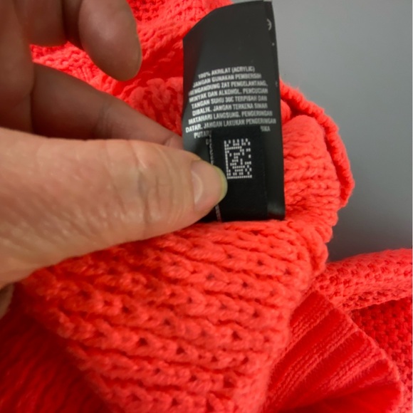 Ted Baker Neon Orange Fishnet Sweater with Bow Tie on Neck - Picture 6 of 12